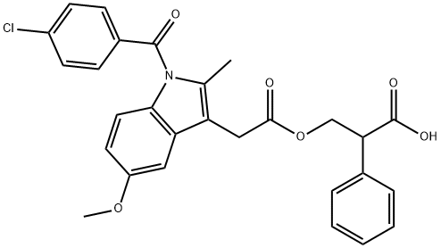 2-carboxyphenethyl (±)-1-(4-chlorobenzoyl)-5-methoxy-2-methyl-1H-indole-3-acetate Struktur