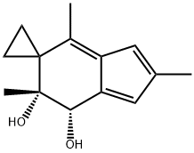 Spiro[cyclopropane-1,5-[5H]indene]-6,7-diol, 6,7-dihydro-2,4,6-trimethyl-, (6R,7S)- (9CI) Struktur