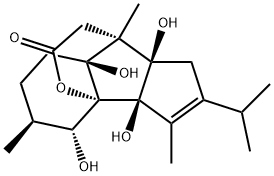 (3aR)-3a,4,5,6,7,7a,8,8a-Octahydro-3aβ,4α,7aβ,8aβ-tetrahydroxy-3,5β,8-trimethyl-2-isopropyl-1H-3bα,8α-(epoxyethano)cyclopent[a]inden-10-one Struktur