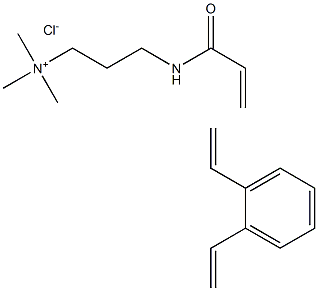 1-Propanaminium, N,N,N-trimethyl-3-[(1-oxo-2-propenyl)amino]-, chloride, polymer with diethenylbenzene Struktur