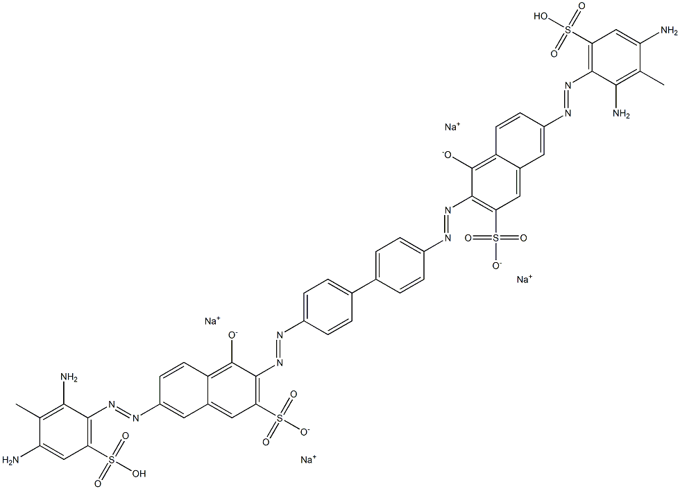 3,3'-[[1,1'-Biphenyl]-4,4'-diylbis(azo)]bis[7-[(2,4-diamino-3-methyl-6-sodiosulfophenyl)azo]-4-hydroxynaphthalene-2-sulfonic acid sodium] salt Struktur