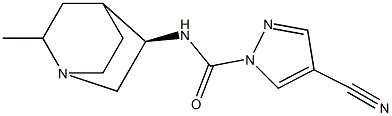 1H-Pyrazole-1-carboxamide,4-cyano-N-[(3R)-6-methyl-1-azabicyclo[2.2.2]oct- Struktur