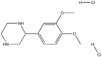 2-(3,4-DiMethoxyphenyl)-piperazine hydrochloride Struktur