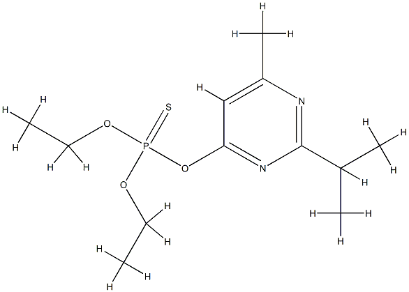 diethoxy-(6-methyl-2-propan-2-yl-pyrimidin-4-yl)oxy-sulfanylidene-phosphorane Struktur