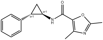 5-Oxazolecarboxamide,2,4-dimethyl-N-[(1R,2S)-2-phenylcyclopropyl]-,rel- Struktur