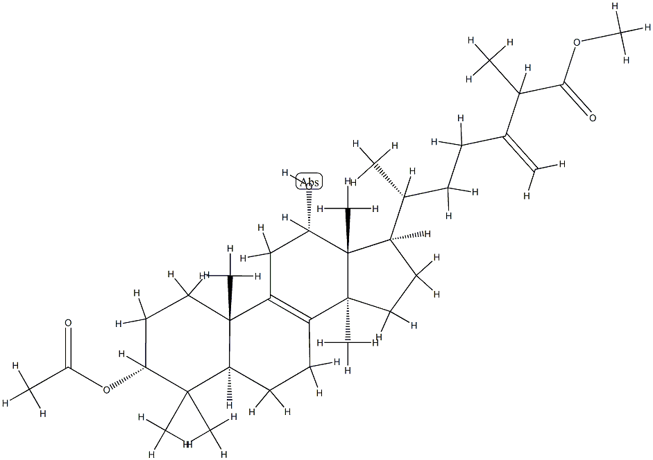 3α-Acetyloxy-12α-hydroxy-24-methylenelanost-8-en-26-oic acid methyl ester Struktur