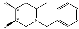 3,4-Piperidinediol, 6-methyl-1-(phenylmethyl)-, (3R,4R)-rel- (9CI) Struktur