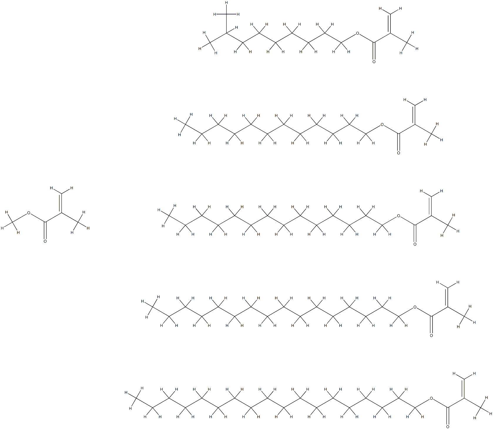 2-Propenoic acid, 2-methyl-, dodecyl ester, polymer with hexadecyl 2-methyl-2-propenoate, isodecyl 2-methyl-2-propenoate, methyl 2-methyl-2-propenoate, octadecyl 2-methyl-2-propenoate and tetradecyl 2-methyl-2-propenoate Struktur