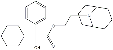 α-Hydroxy-α-phenylcyclohexaneacetic acid=2-(9-azabicyclo[3.3.1]nonan-9-yl)ethyl ester Struktur