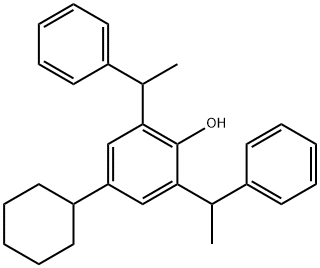 4-Cyclohexyl-2,6-di(α-methylbenzyl)phenol Struktur