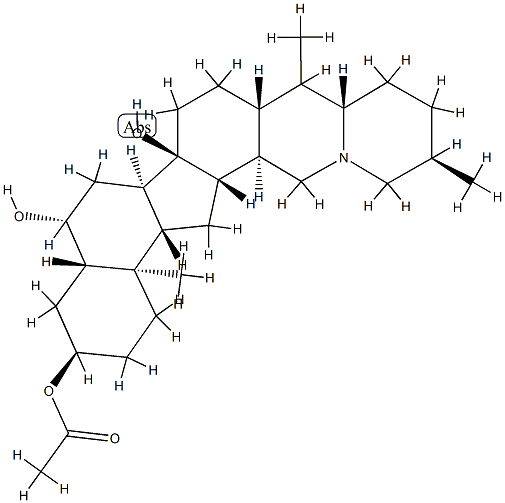 (5α,25α)-Cevane-3α,6β,14-triol 3-acetate Struktur