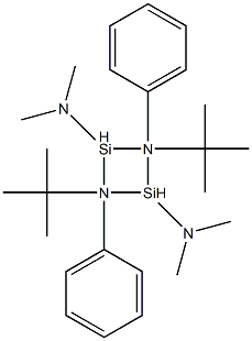 2,4-Di-tert-butyl-N,N,N',N'-tetramethyl-2,4-diphenylcyclobutanedisilazane-1,3-diamine Struktur