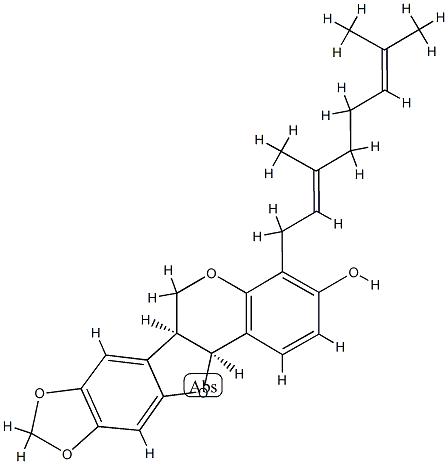 (6aS)-6aβ,12aβ-Dihydro-4-(3,7-dimethyl-2,6-octadienyl)-6H-[1,3]dioxolo[5,6]benzofuro[3,2-c][1]benzopyran-3-ol Struktur