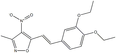 5-[2-(3,4-diethoxyphenyl)vinyl]-4-nitro-3-methylisoxazole Struktur