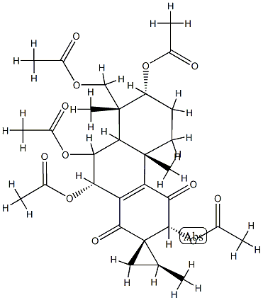 [(2S,2'S)-3β,7β,9α,10β-Tetrakis(acetyloxy)-3,4,4b,5,6,7,8,8a,9,10-decahydro-2',4bα,8-trimethyl-1,4-dioxospiro[phenanthrene-2(1H),1'-cyclopropan]-8β-yl]methanol acetate Struktur