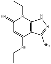 1H-Pyrazolo[3,4-b]pyridine-3,4-diamine,N4,7-diethyl-6,7-dihydro-6-imino-(9CI) Struktur