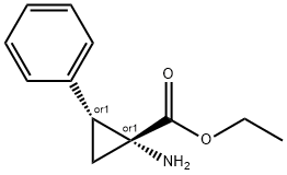 Cyclopropanecarboxylic acid, 1-amino-2-phenyl-, ethyl ester, (1R,2R)-rel- (9CI) Struktur