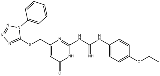 N-(4-ethoxyphenyl)-N'-(6-oxo-4-{[(1-phenyl-1H-tetraazol-5-yl)thio]methyl}-1,6-dihydro-2-pyrimidinyl)guanidine Struktur