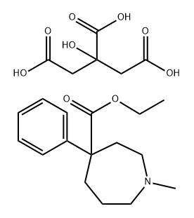 ethyl hexahydro-1-methyl-4-phenyl-1H-azepine-4-carboxylate, compound with citric acid (1:1)  Struktur