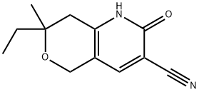 2H-Pyrano[4,3-b]pyridine-3-carbonitrile,7-ethyl-1,5,7,8-tetrahydro-7-methyl-2-oxo-(9CI) Struktur