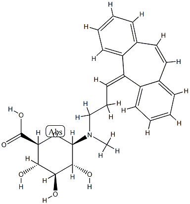 1-Deoxy-1-[[3-(5H-dibenzo[a,d]cyclohepten-5-ylidene)propyl]MethylaMino]-β-D-glucopyranuronic Acid Struktur