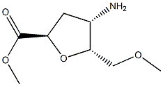 L-lyxo-Hexonic acid, 4-amino-2,5-anhydro-3,4-dideoxy-6-O-methyl-, methyl Struktur