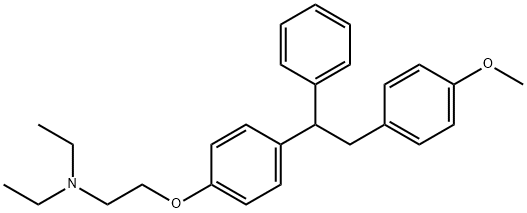 2-[4-(4-Methoxy-α-phenylphenethyl)phenoxy]ethyldiethylamine Struktur