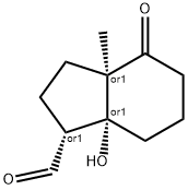 1H-Indene-1-carboxaldehyde,octahydro-7a-hydroxy-3a-methyl-4-oxo-,(1R,3aR,7aR)-rel-(9CI) Struktur