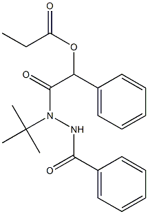 N-(1,1-Dimethylethyl)-N'-benzoyl-α-(1-oxopropoxy)benzeneacetohydrazide Struktur