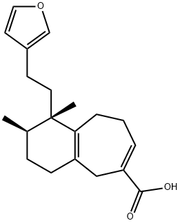 (1S)-1β-[2-(3-Furanyl)ethyl]-2,3,4,5,8,9-hexahydro-1,2α-dimethyl-1H-benzocycloheptene-6-carboxylic acid Struktur