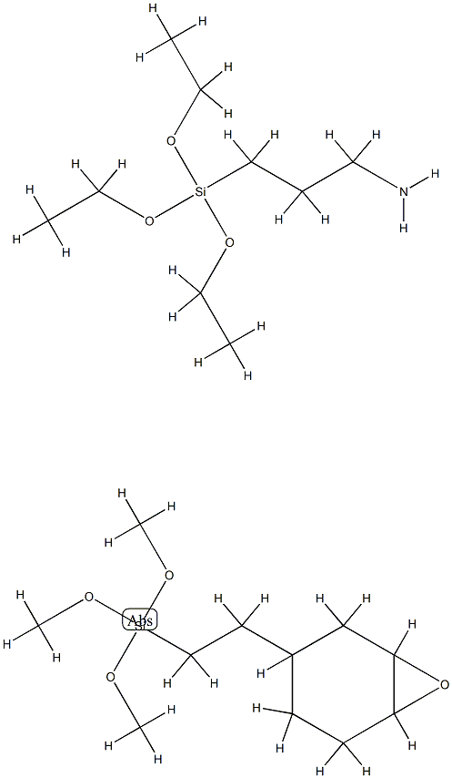 1-Propanamine, 3-(triethoxysilyl)-, polymer with trimethoxy[2-(7-oxabicyclo[ 4.1.0]hept-3-yl)ethyl]silane Struktur