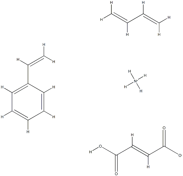 2-Butenedioic acid (E)-, polymer with 1,3-butadiene and ethenylbenzene, ammonium salt Struktur