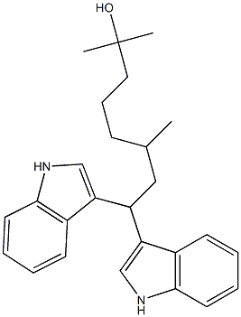 eta-1H-indol-3-yl-alpha,alpha,.epsilon.-trimethyl-1H-indole-3-heptanol  Struktur