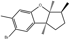 (3S)-7-Bromo-2,3,3a,8b-tetrahydro-3,3aβ,6,8bβ-tetramethyl-1H-cyclopenta[b]benzofuran Struktur