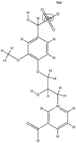 3-Carboxylato-1-[2-hydroxy-3-[4-[hydroxy(sodiosulfo)methyl]-2-methoxyphenoxy]propyl]pyridinium Struktur