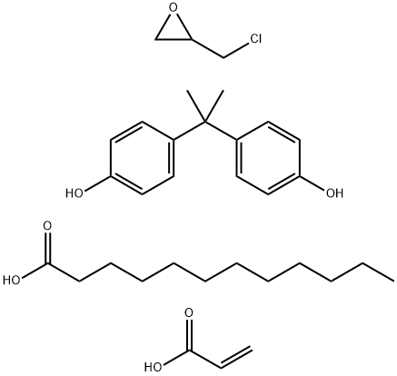 Phenol, 4,4-(1-methylethylidene)bis-, polymer with (chloromethyl)oxirane, dodecanoate 2-propenoate Struktur