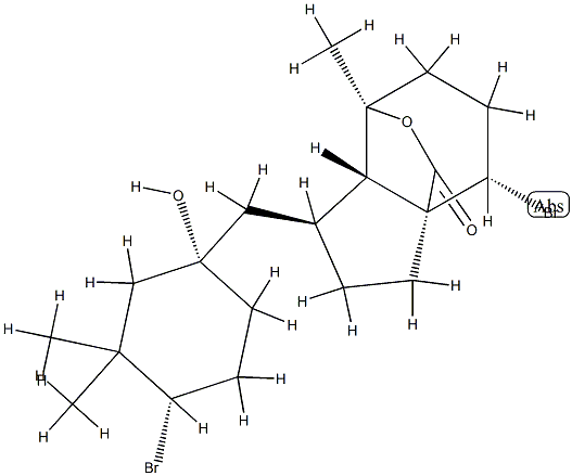 (1S,7aα)-4β-Bromo-1α-[[(1S,4S)-4-bromo-1-hydroxy-3,3-dimethylcyclohexyl]methyl]octahydro-7-methyl-7β,3aβ-(epoxymethano)-3aH-inden-9-one Struktur