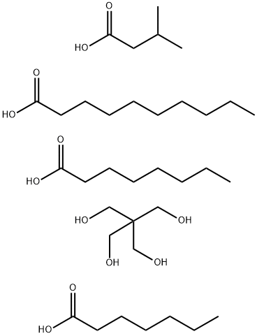 Decanoic acid, mixed esters with heptanoic acid, isovaleric acid, octanoic acid and pentaerythritol Struktur