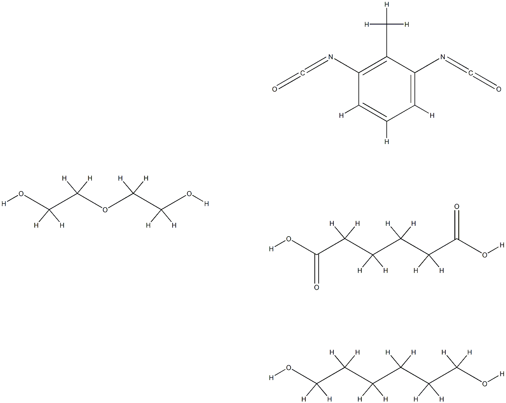 Hexanedioic acid, polymer with 1,3-diisocyanatomethylbenzene, 1,6-hexanediol and 2,2'-oxybis[ethanol] Struktur