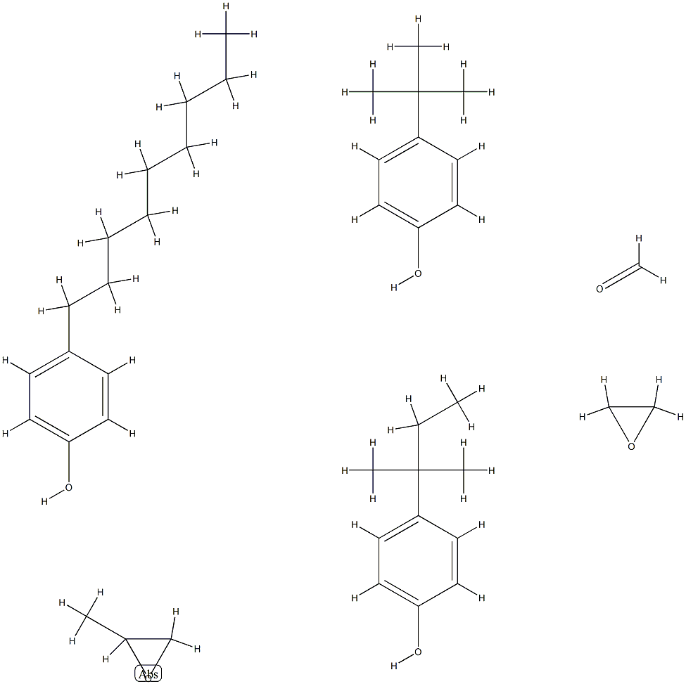 Formaldehyde, polymer with 4-(1,1-dimethylethyl)phenol, 4-(1,1-dimethylpropyl)phenol, methyloxirane, 4-nonylphenol and oxirane Struktur