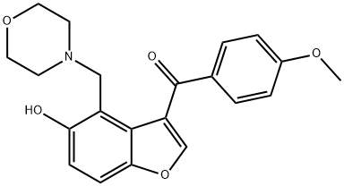 [5-hydroxy-4-(4-morpholinylmethyl)-1-benzofuran-3-yl](4-methoxyphenyl)methanone Struktur