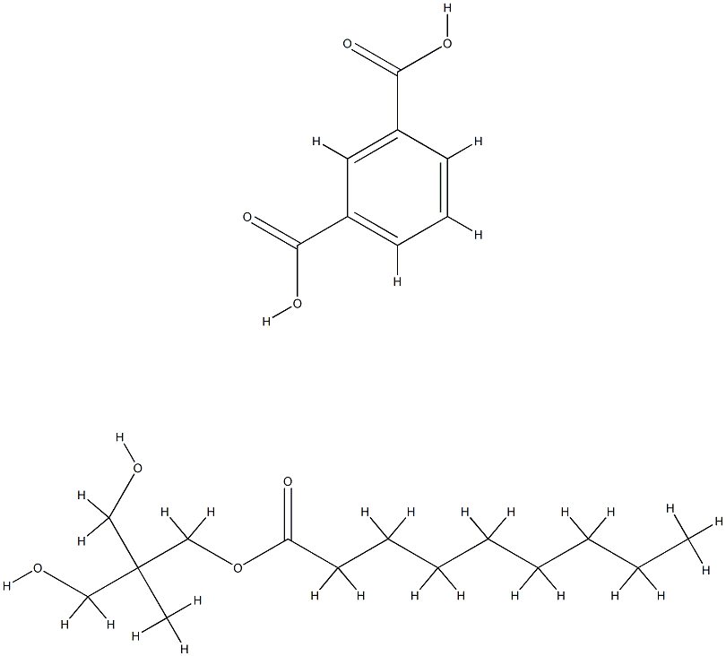 1,3-Benzenedicarboxylic acid, polymer with 2-(hydroxymethyl)-2-methyl-1,3-propanediol, nonanoate Struktur