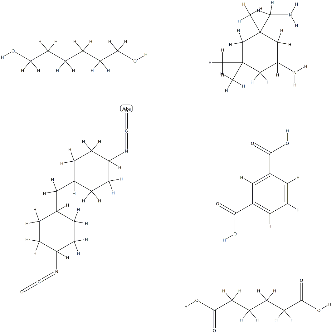 1,3-Benzenedicarboxylic acid, polymer with 5-amino-1,3,3-trimethylcyclohexanemethanamine, hexanedioic acid, 1,6-hexanediol and 1,1'-methylenebis[4-isocyanatocyclohexane] Struktur