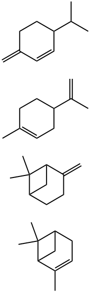 Bicyclo3.1.1hept-2-ene, 2,6,6-trimethyl-, polymer with 6,6-dimethyl-2-methylenebicyclo3.1.1heptane, 3-methylene-6-(1-methylethyl)cyclohexene and 1-methyl-4-(1-methylethenyl)cyclohexene Struktur