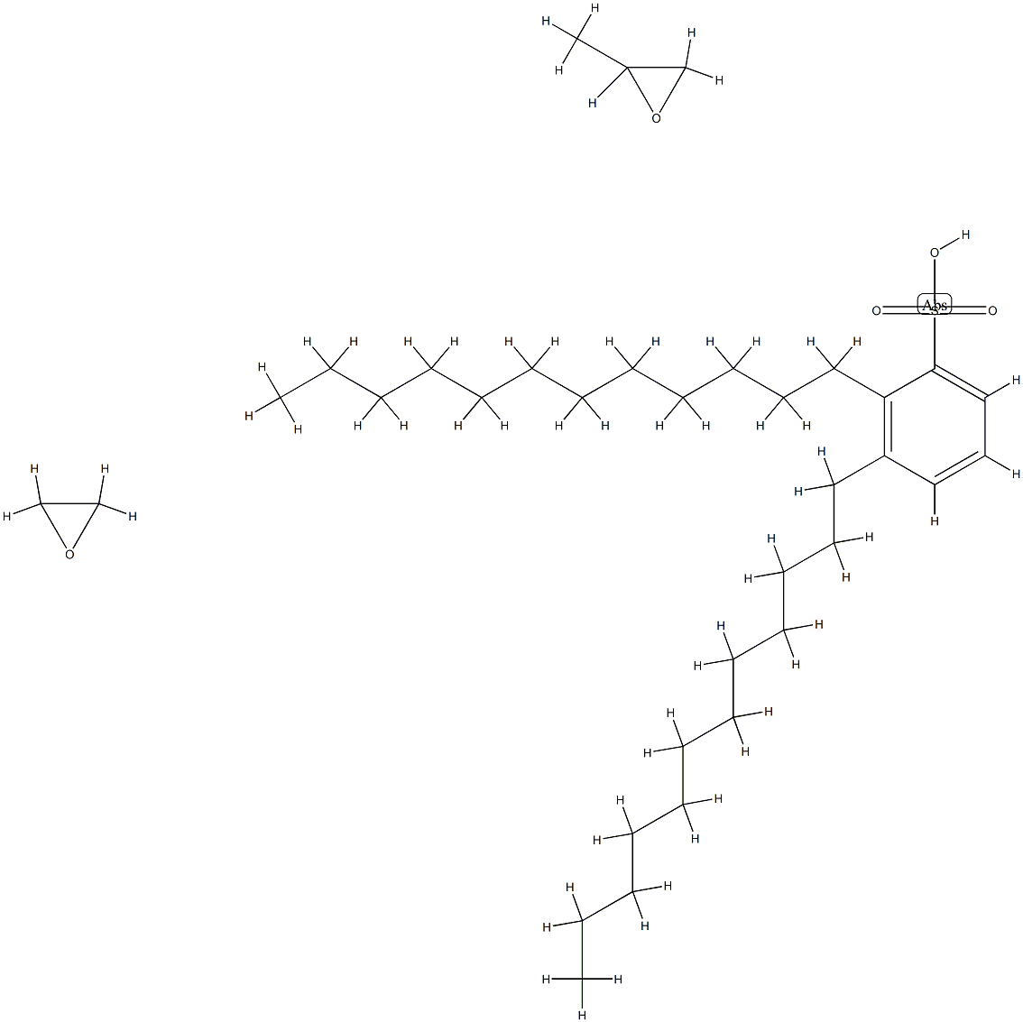 Oxirane, methyl-, polymer with oxirane, didodecylbenzenesulfonate Struktur