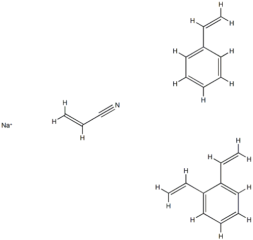 sodium: 1,2-diethenylbenzene: prop-2-enenitrile: styrene Struktur