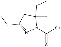 1H-Pyrazole-1-carbodithioicacid,3,5-diethyl-4,5-dihydro-5-methyl-(9CI) Struktur