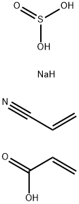 2-Propenoic acid, polymer with 2-propenenitrile, sodium salt, sodium bisulfite-terminated Struktur