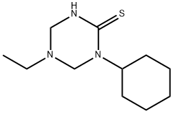 1,3,5-Triazine-2(1H)-thione,1-cyclohexyl-5-ethyltetrahydro-(9CI) Struktur