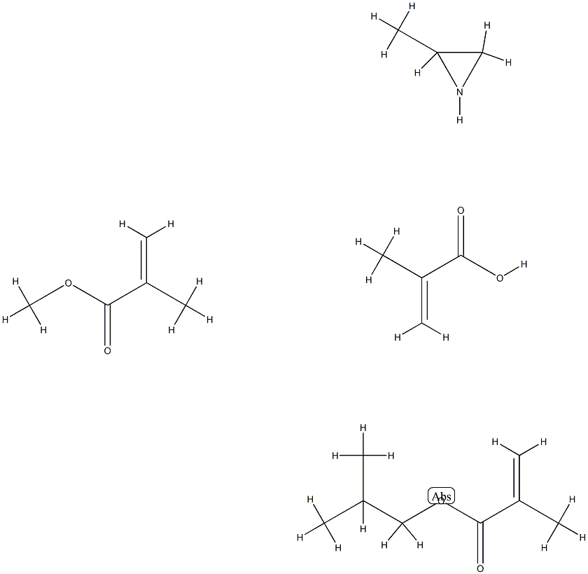 2-Propenoic acid, 2-methyl-, polymer with 2-methylaziridine, methyl 2-methyl-2-propenoate and 2-methylpropyl 2-methyl-2-propenoate Struktur